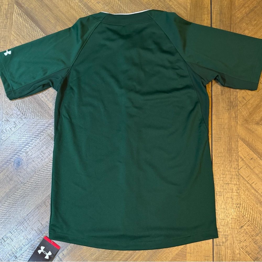 Under Armour Men's Dark Green Button-Up Baseball Jersey NWT - Picture 8 of 9